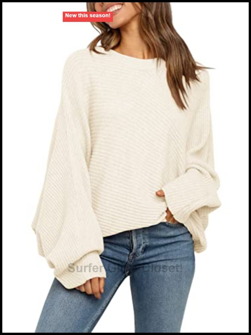 Women's Oversized Slouchy Knit Pullover Sweater Crew Neck Long Sleeve
